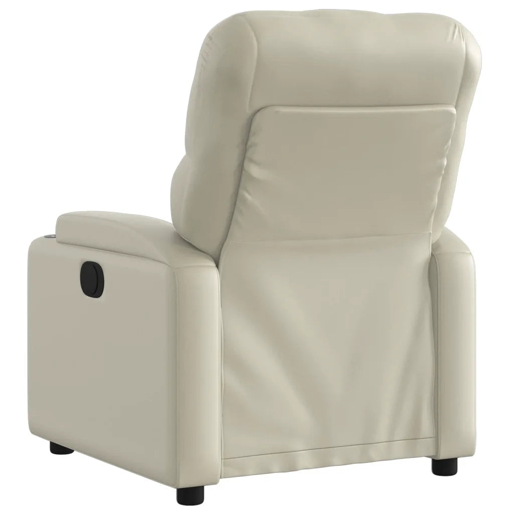 Poltrona Reclinabile Elettrica Crema in Similpelle 3204759