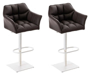 Set 2 sgabelli bar Damaso ecopelle bianco 5