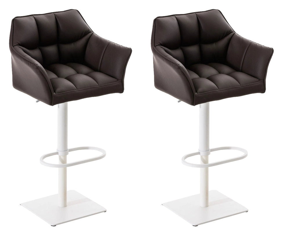 Set 2 sgabelli bar Damaso ecopelle bianco 5