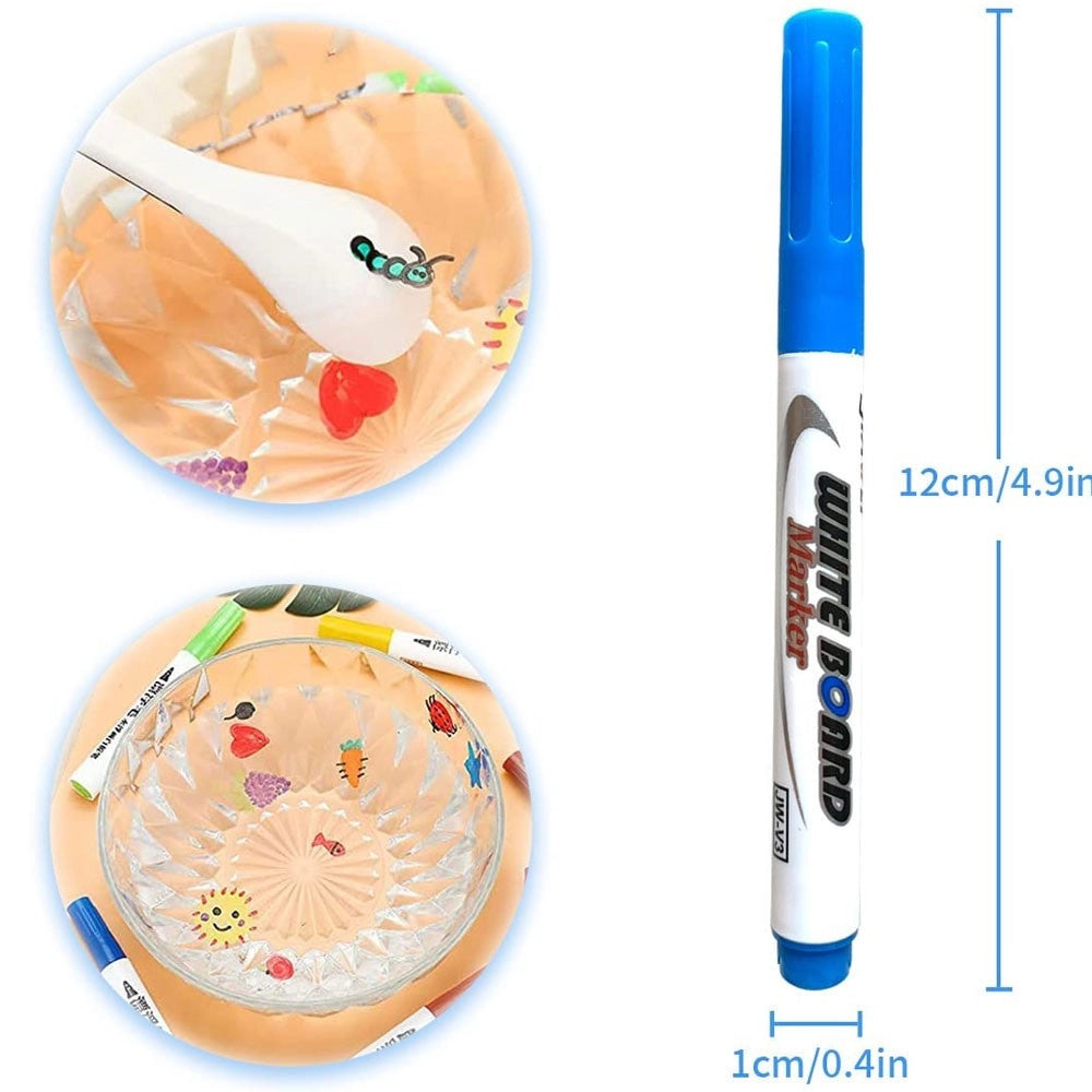 Trade Shop - Set 12 Pennarelli Magici Pittura Ad Acqua Penna Galleggiante Lavabile Bambini -