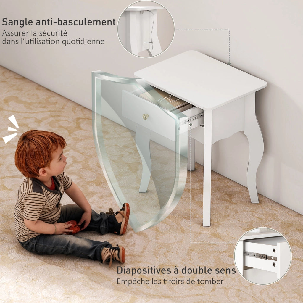 Tavolino da salotto ¨C zephmum ¨C 45x35x55 cm, bianco