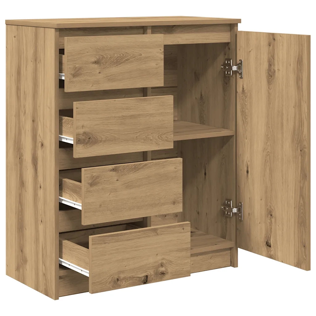 vidaXL Credenza con Cassetti Rovere Artigianale 71x35x84 cm Truciolato