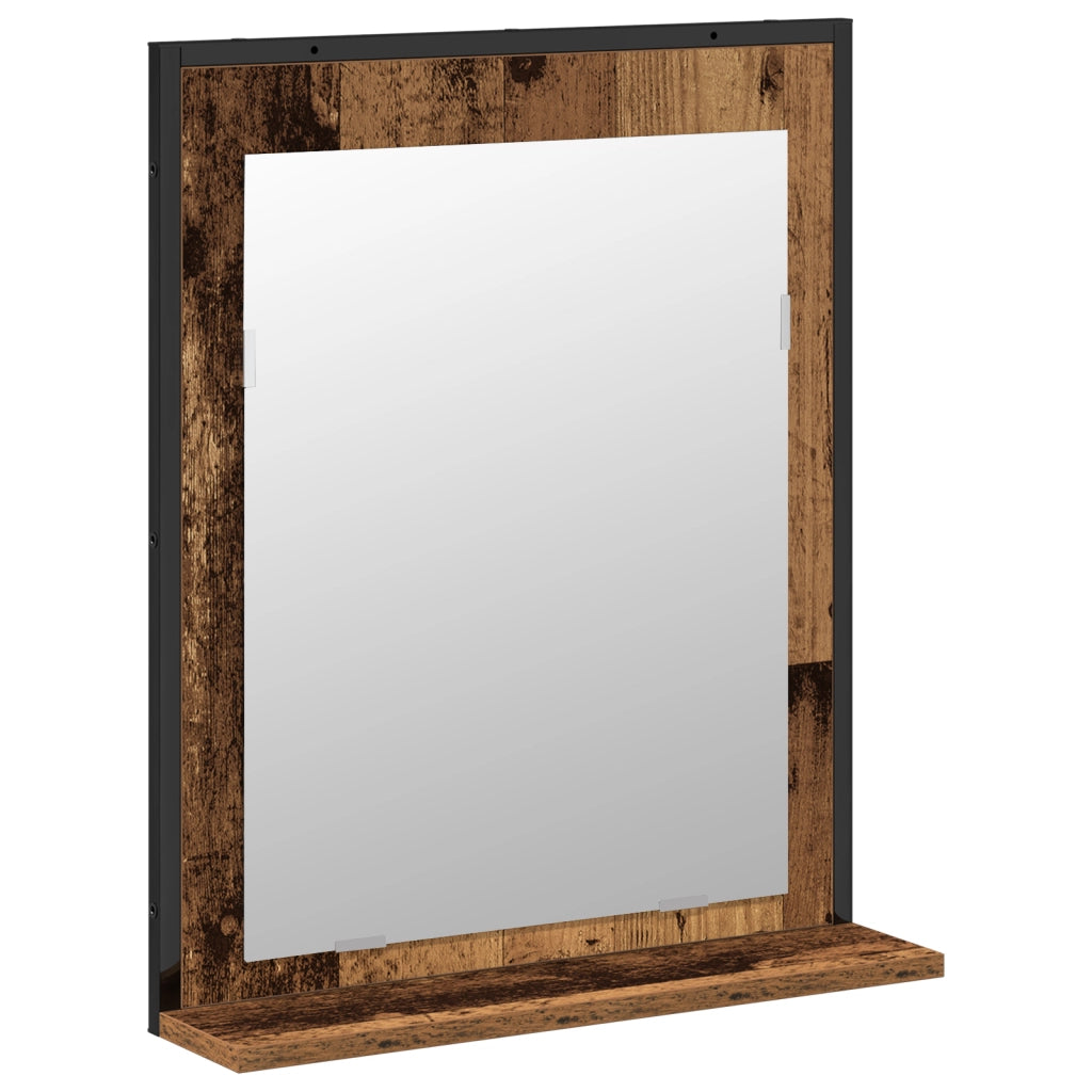 Set di mobili da bagno 2 pezzi in legno vecchio e legno ingegnerizzato