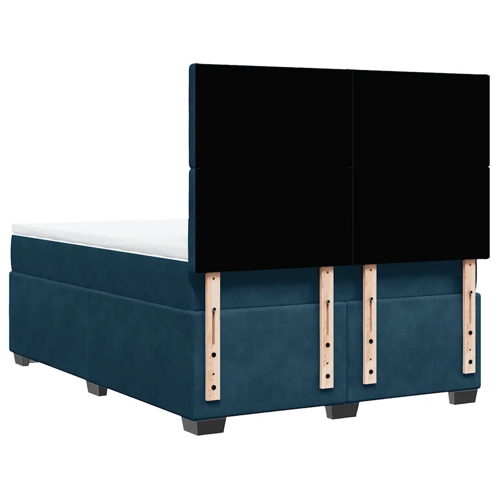 Giroletto a Molle con Materasso Blu 160x200 cm in Velluto