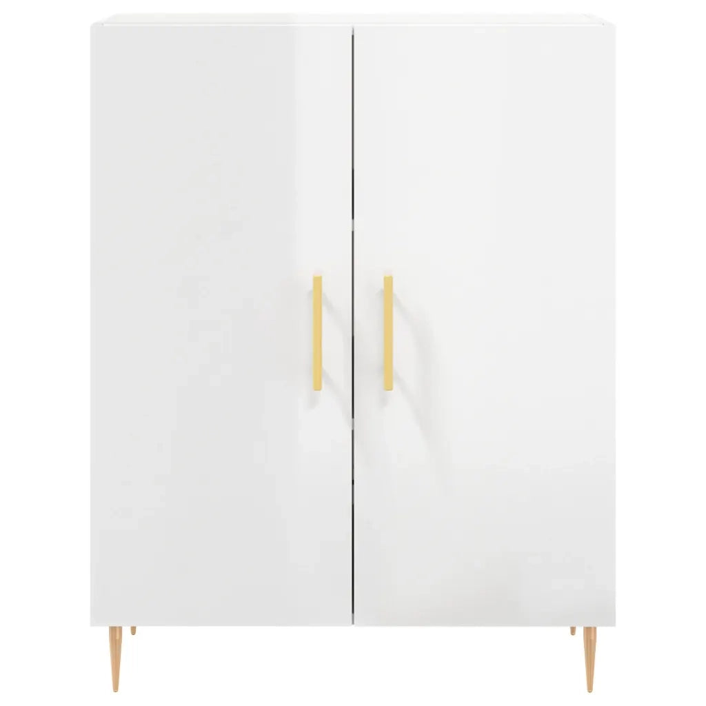 Credenza-Buffet-Armadio da cucina 69,5x34x90 cm in Legno Multistrato Bianco Lucido 667669