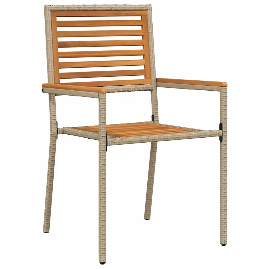 Set da Pranzo per Giardino 9 pcs Beige e Marrone polyrattan
