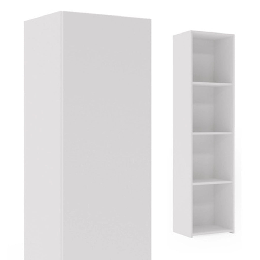 Libreria chiusa LONI 160x40 cm bianca con anta e ripiani interni