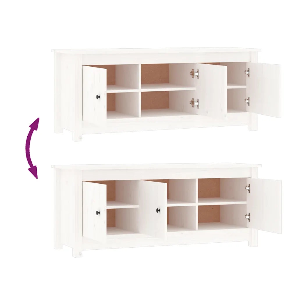 Scarpiera | Mobile per scarpe Bianca 110x38x45,5 cm in Legno Massello di Pino