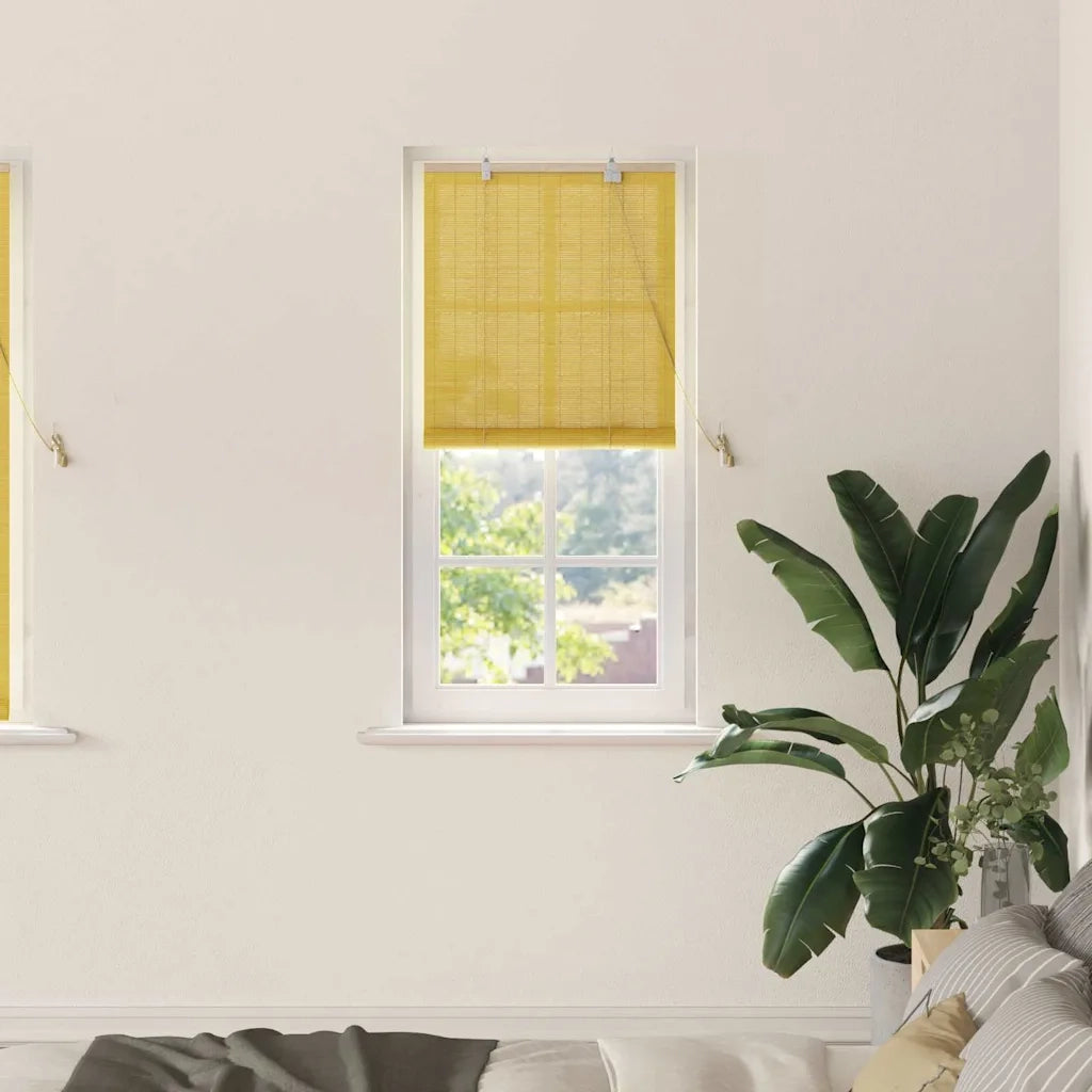 Tenda a rullo | Tenda avvolgibile Giallo 60 x 160 cm Bamb¨´