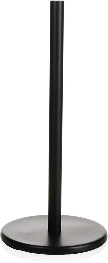 Houder per file per cucina in posizione verticale - Support per rulli di carta per la cucina - Supporto per rulli di carta in metallo - Supporto per rulli di carta per cucina senza fori - 32 cm - Hanger per rulli di carta per cucina in nero