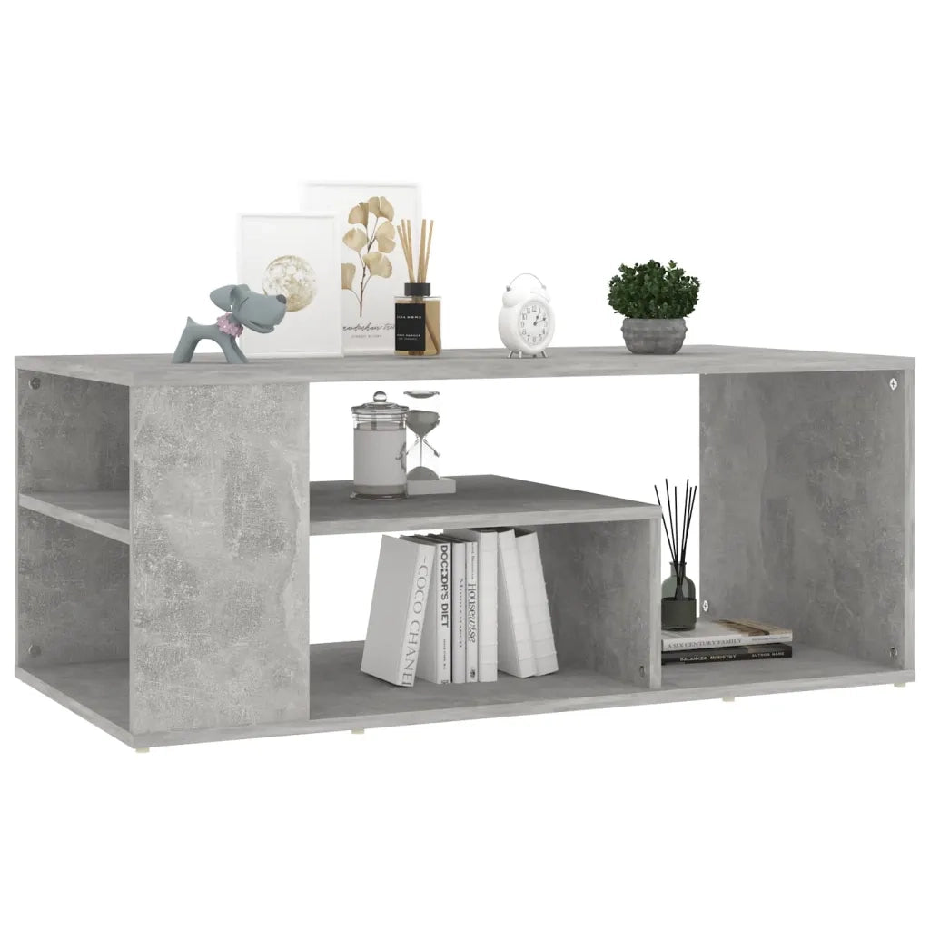 Tavolino Salotto Grigio Cemento 100x50x40 cm Legno Multistrato 806925