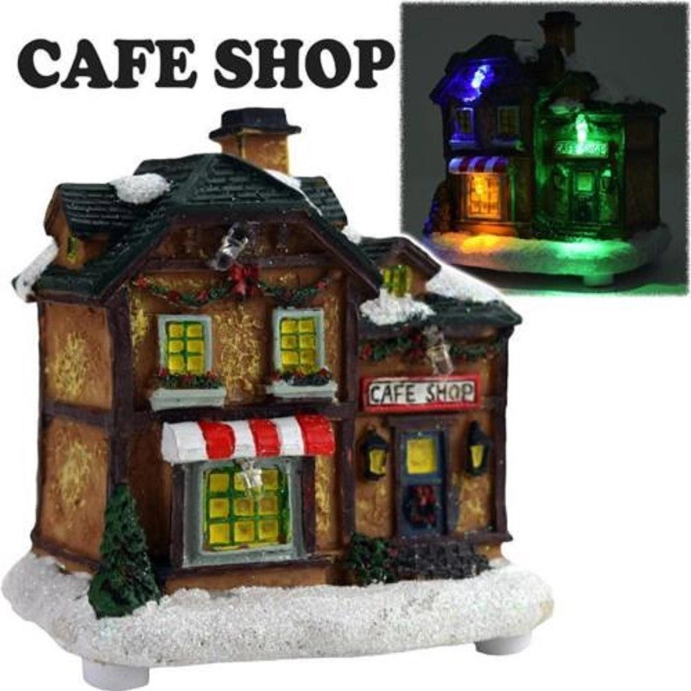 Trade Shop - Casa Natalizia Illuminazione A Led In Poliresina Scena Natale Modello Casuale -