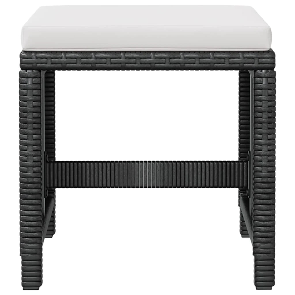 Set di mobili da giardino mobili da esterno set di mobili impilabili da 5 pezzi in rattan e legno di acacia nera 02_0018330