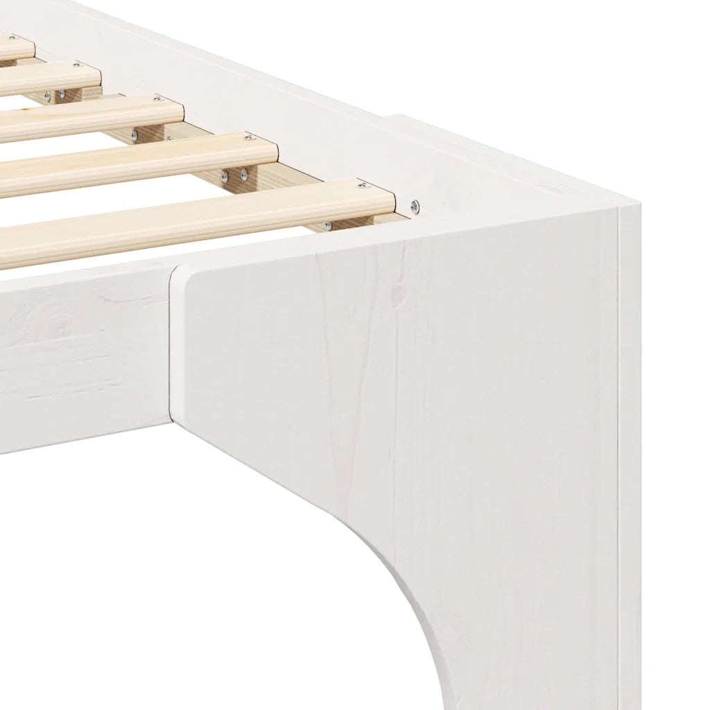 Struttura del letto Bianco 100 x 200 cm Pino massello 873002