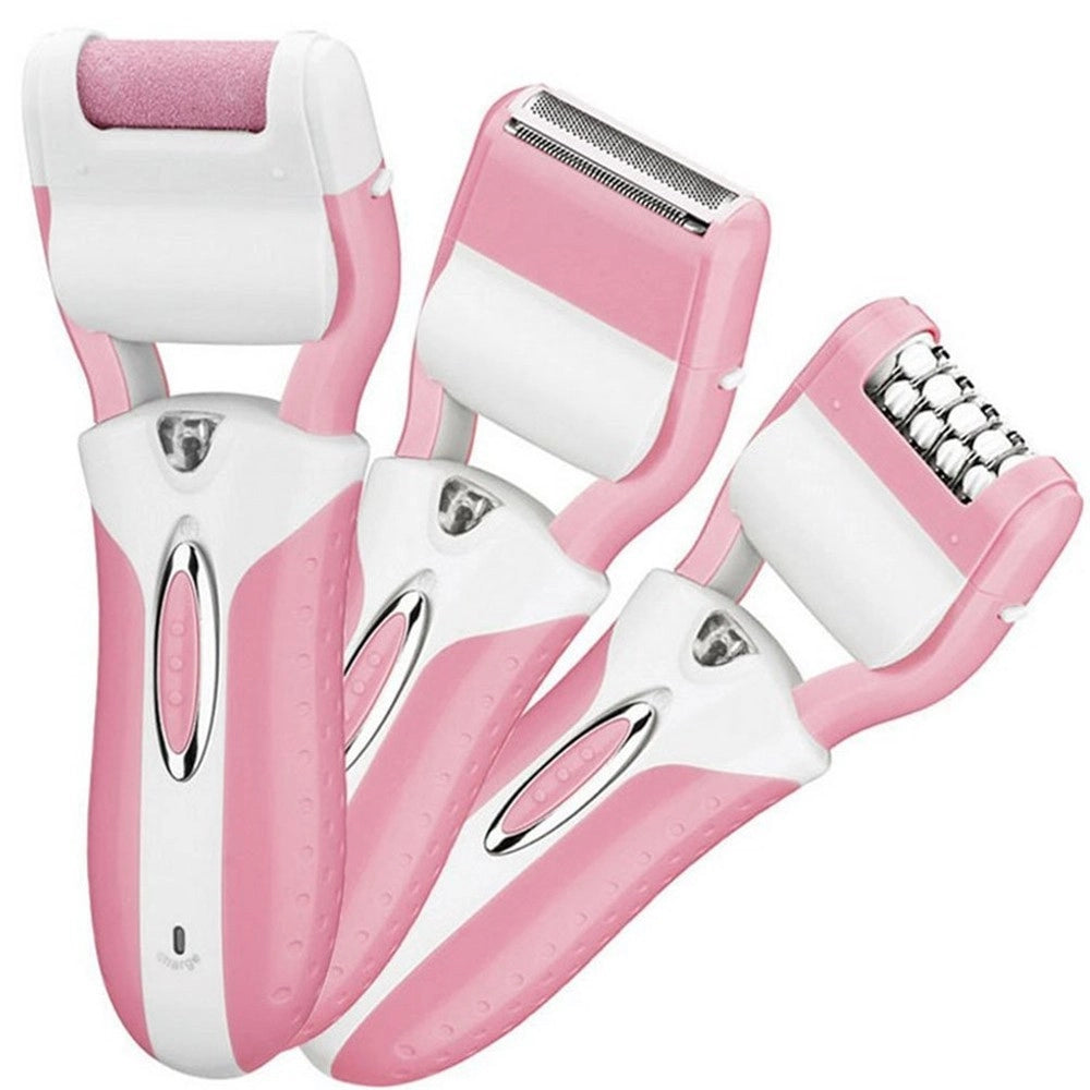 Trade Shop - Epilatore Rasoio Elettrico Ricaricabile 3in1 Donna Corpo Pedicure Lima Gm-3052 -