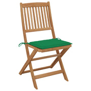 Sedie da Giardino Pieghevoli 4 pz con Cuscini Massello Acacia 3064676