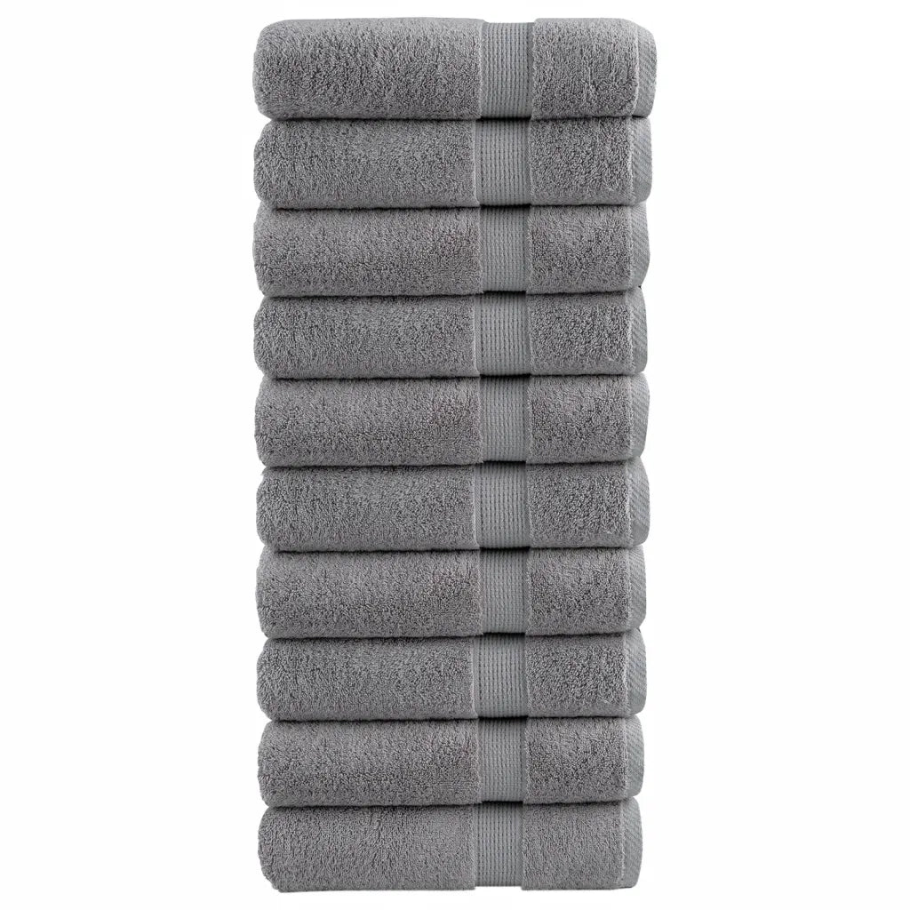 Asciugamani da Doccia SOLUND 10 pz Grigi 70x140 cm 600gsm