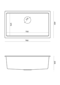 Lavello In Granito Logan 110 Black Metallic Oro