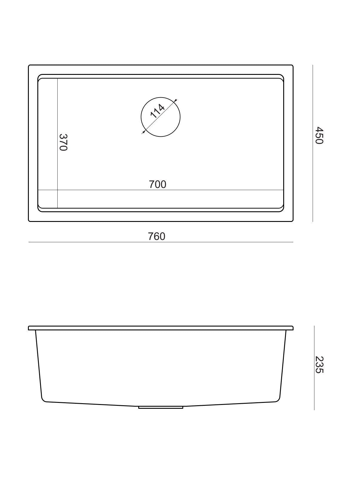 Lavello In Granito Logan 110 Black Metallic Rame