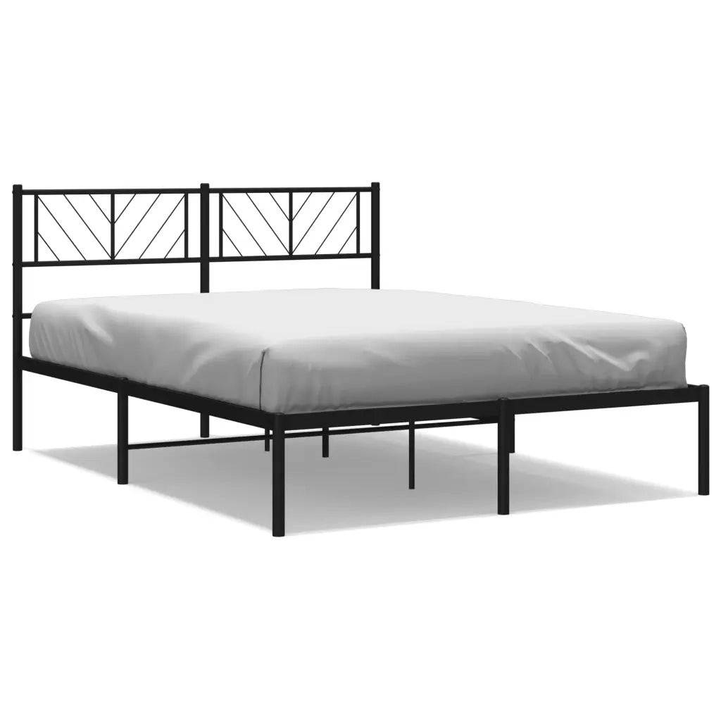 Giroletto con Testiera-Struttura Letto con testiera in Metallo Nero 140x200 cm 826377