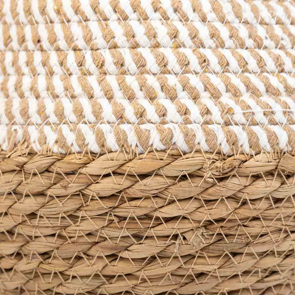 Cestino in fibra naturale e cotone marrone D18x13/16,5