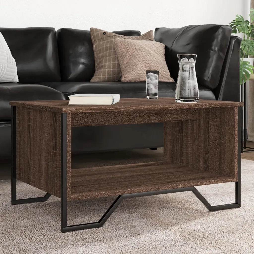 Tavolino da salotto | Tavolino da caff¨¨ | Tavolino da Soggiorno Rovere Marrone 75x51x40cm Legno Multistrato