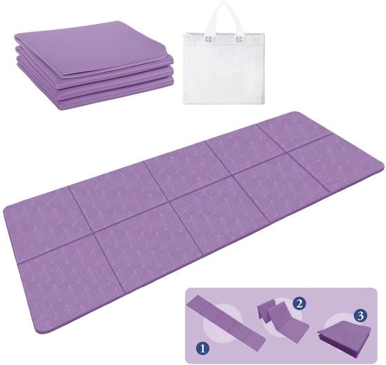 Mat di Yoga Opvougbile, 183 x 61 x 0.4 cm - Mat di Yoga Antiscivolo, Borsa Inclusa per Yoga, Sport, Viaggi e Casa