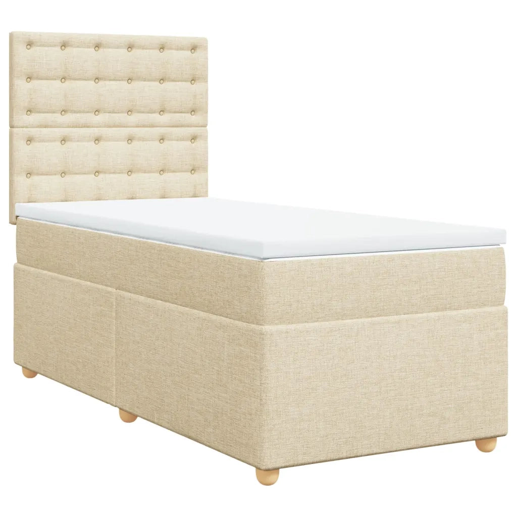 Giroletto a Molle con Materasso Crema 90x200 cm inTessuto 3291182