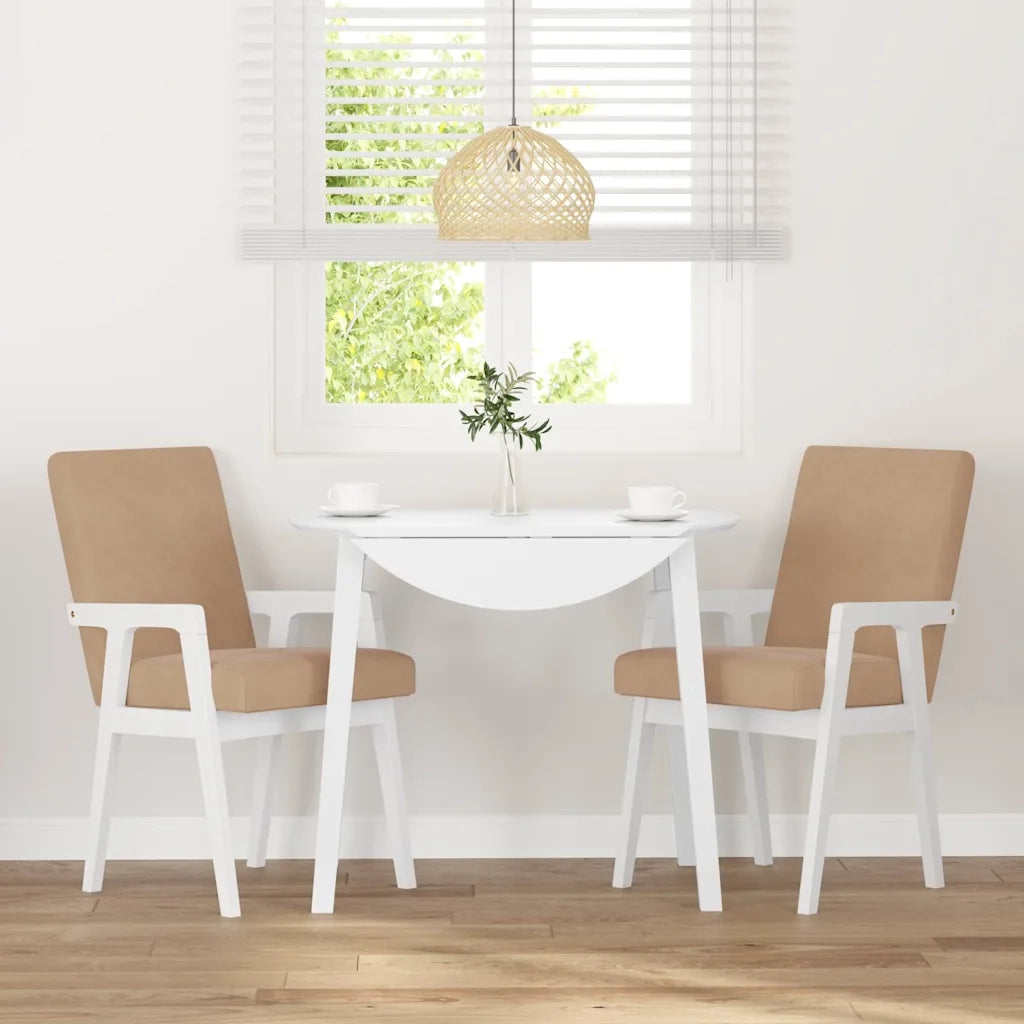 Sedie da Pranzo con Cuscini 2 pz Bianco Legno Massello di Hevea 4102485