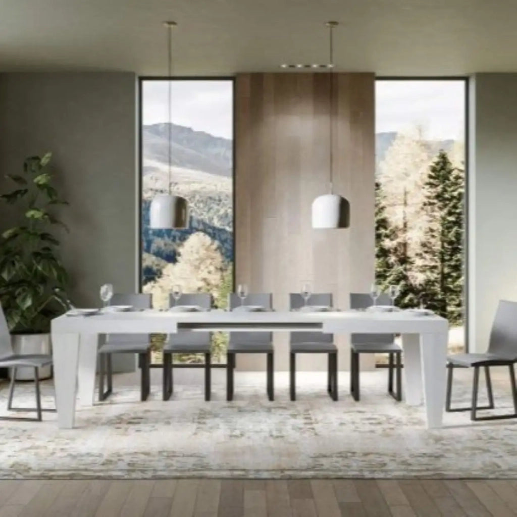 Tavolo allungabile 160/420x90 cm Spimbo colore bianco frassino