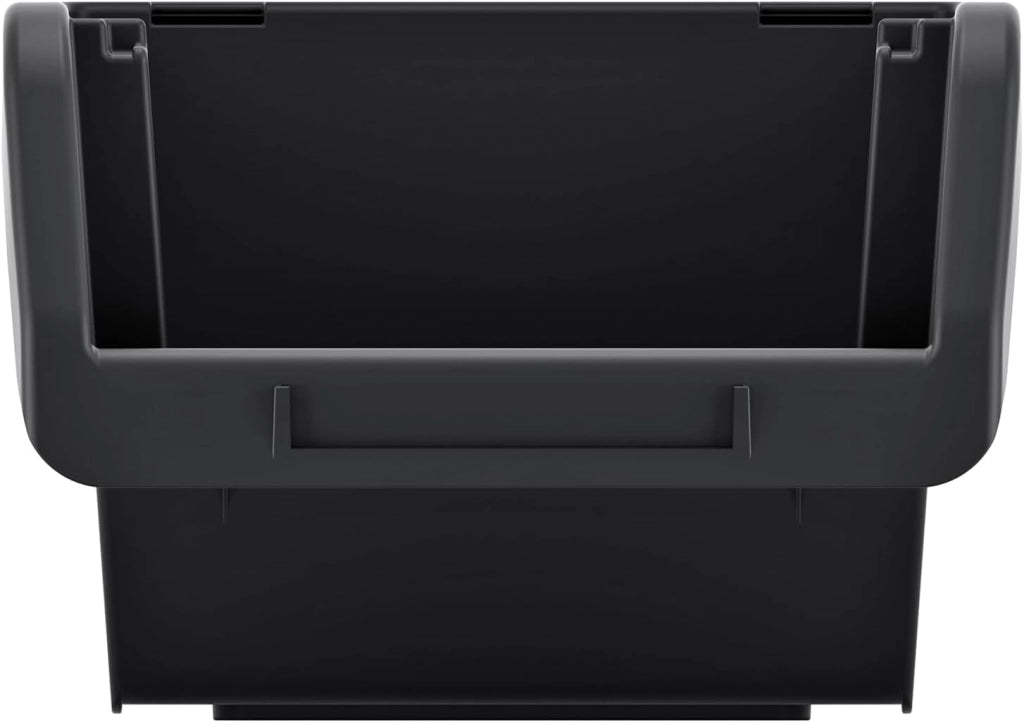 Set di 16 Contenitori a Bocca di Lupo | 23x16x12 cm | Impilabili | Sovrapponibili | Nero | in Plastica