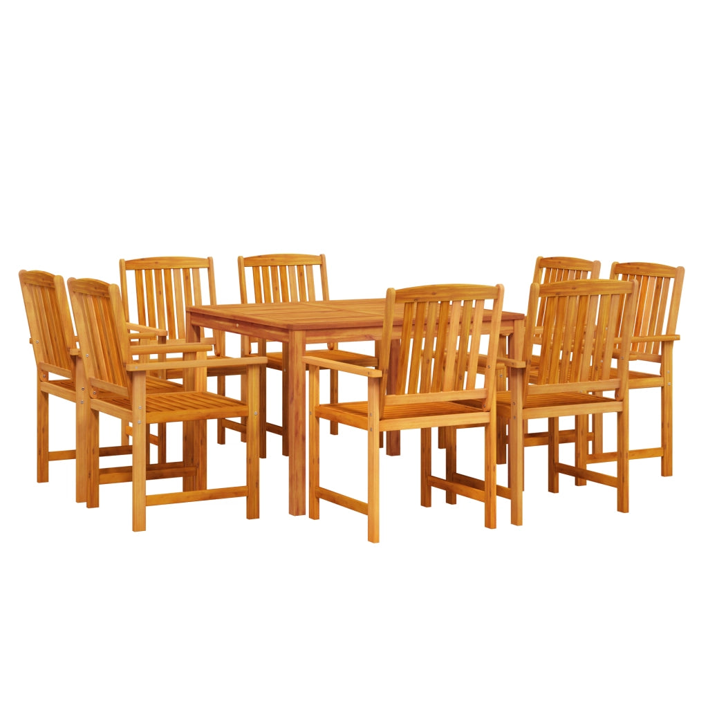 Set da Pranzo da Giardino 9 Pezzi in Legno Massello di Acacia