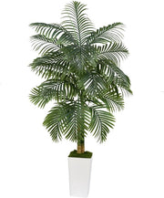 Palmiera Artificiale 180 cm, Palme da Giardino, Piante Artificiali Simili alle Esogetiche, Resistenti ai Raggi UV, Pianta Tropicale per Interni, Sala da Pranzo, Camera da Letto, Ufficio, Balcone, Decorazione Esterna (Bianca, 180 CM)