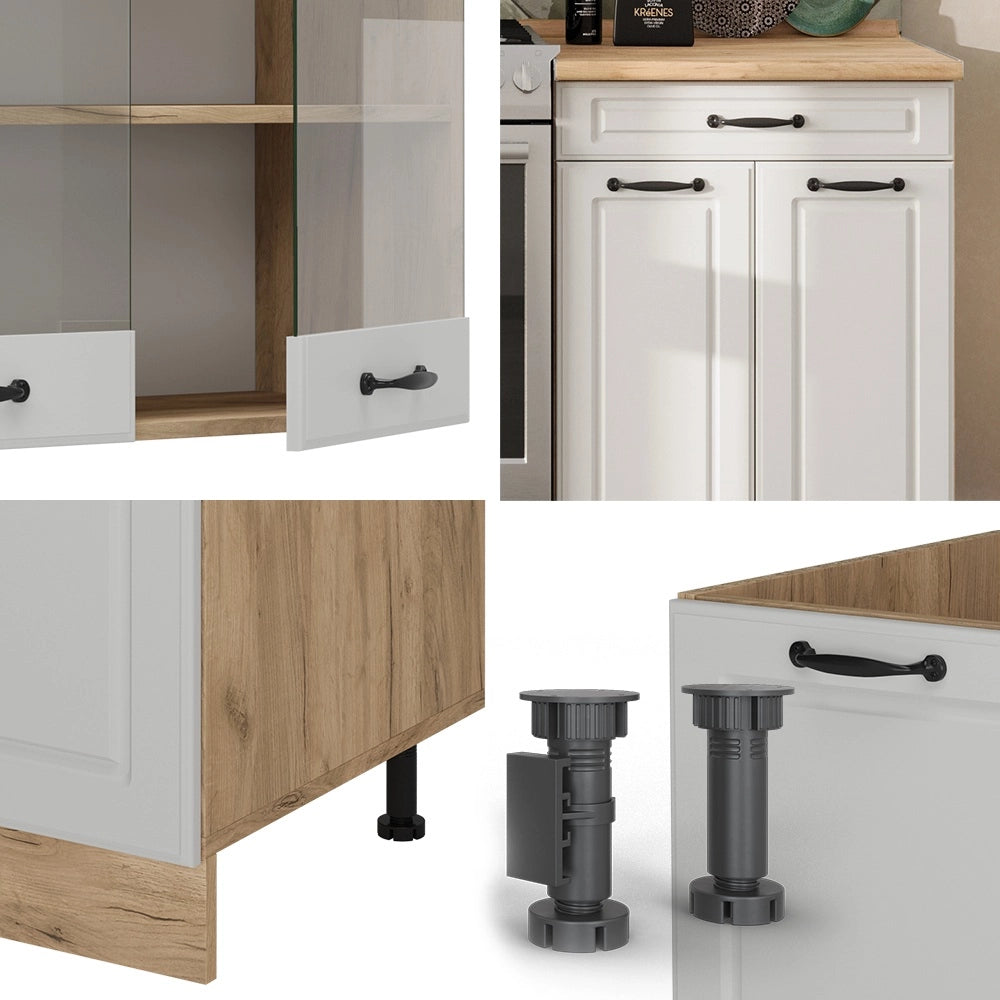 Vicco Cucina componibile Casa di campagna bianca/quercia dorata 200 cm , PL Rovere