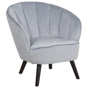 Poltrona con rivestimento in tessuto di velluto grigio chiaro Sedia con schienale Glam Shell