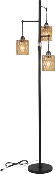 Lampada da Pavimento - Lampada a Rotanda Senza Luce - 3 Luci Design Nero