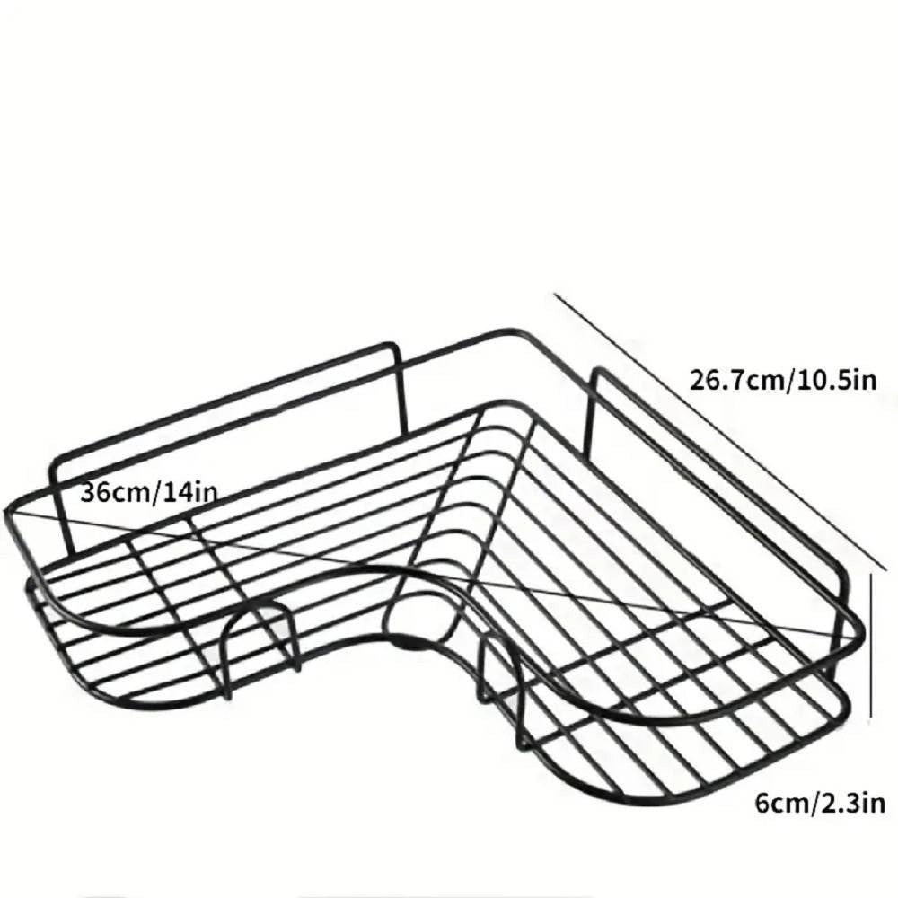 Trade Shop - Supporto Angolare Da Parete Mensola Da Appendere Senza Punzonatura Bagno Cucina -