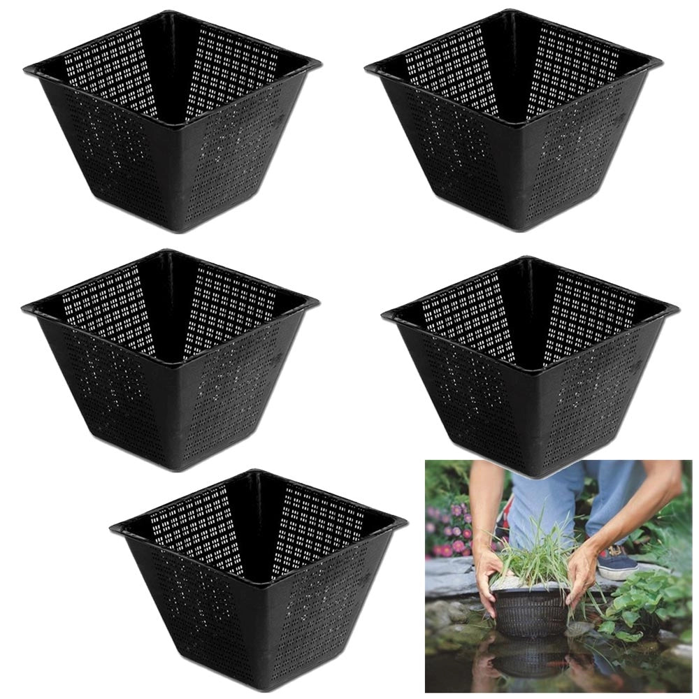 Multipack da 5 cestelli per piante acquatiche quadrati dimensioni 23 cm cadauno laghetto magic