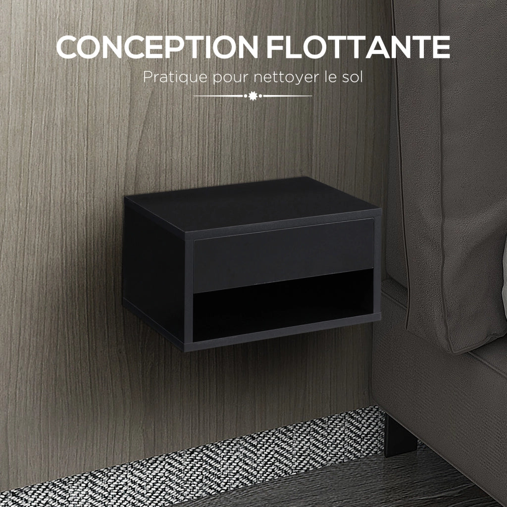 Comodino ¨C zephmum ¨C nero 37x32x21 cm