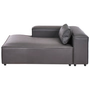 Chaise Lounge moderna lato destro con Rivestimento in ecopelle nero stile moderno