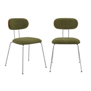 Set 2 sedie in legno tinto noce e tessuto idrorepellente , verde kaki