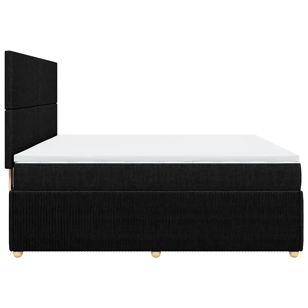 vidaXL Giroletto a Molle con Materasso Nero 180x200 cm in Tessuto