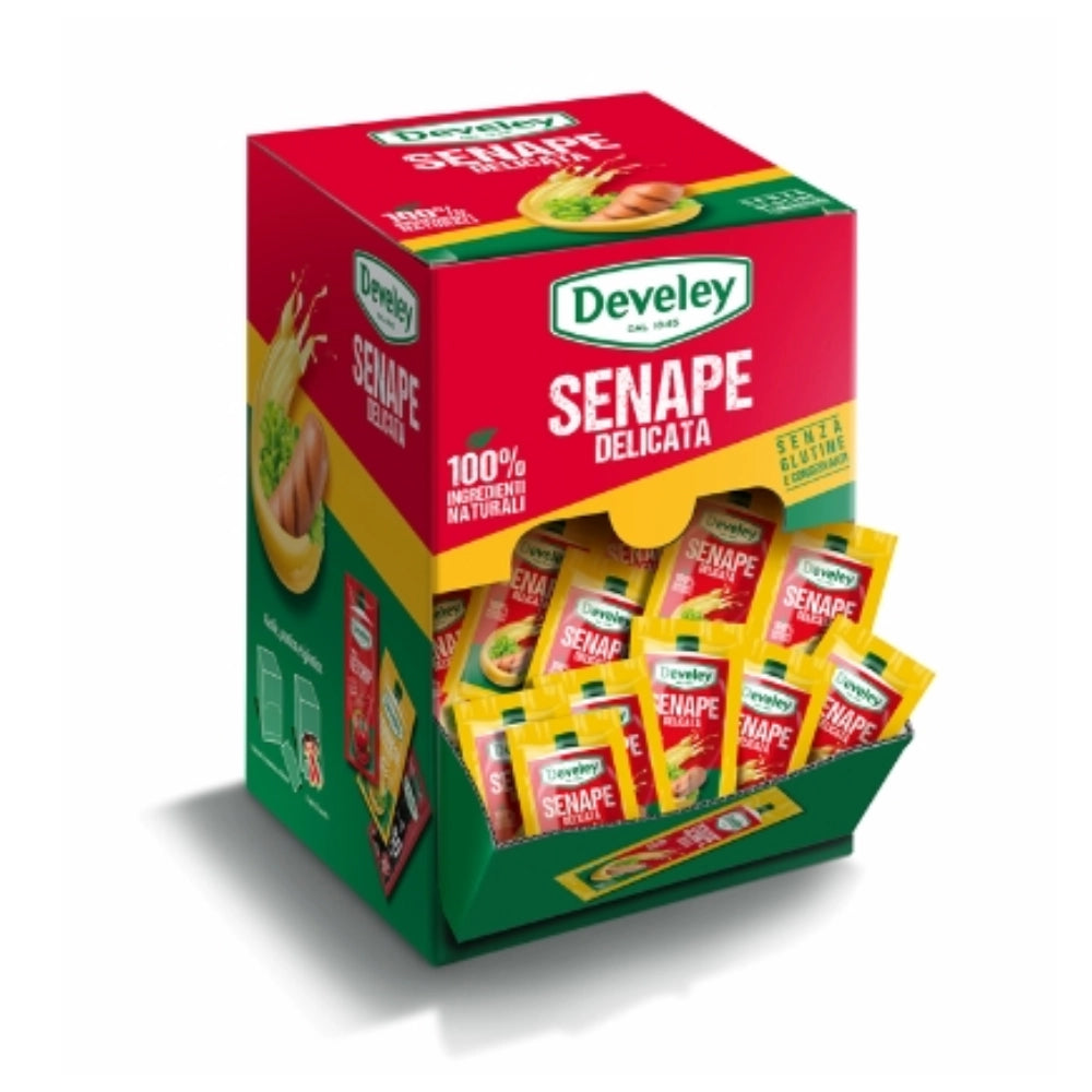 Develey senape delicata salsa 3 box con 100 bustine monoporzione ciascuno
