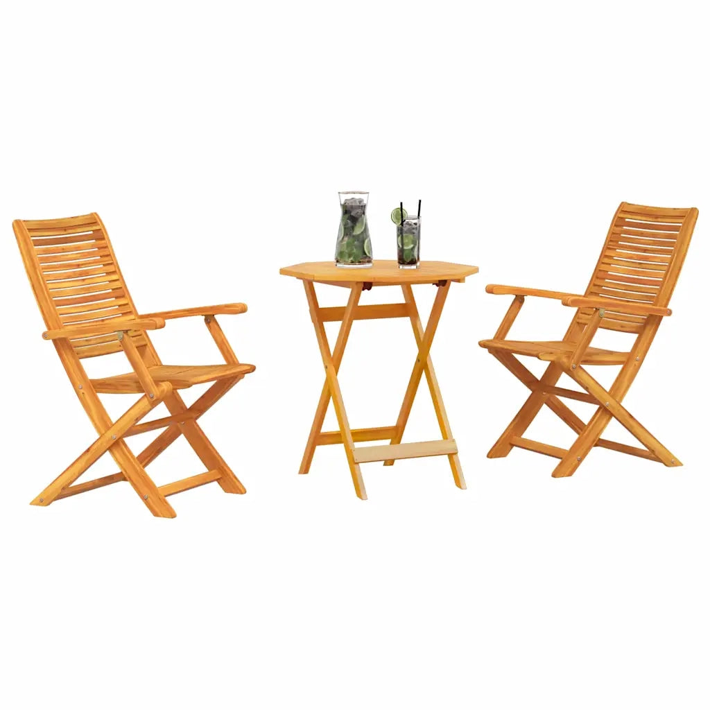 Set Bistro Pieghevole 3 pcs Marrone legno massello di acacia 3375699