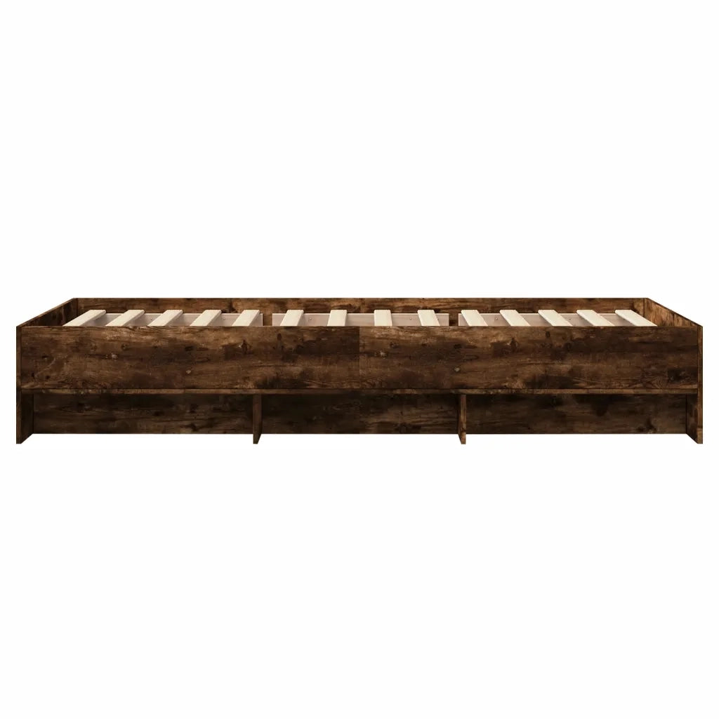 Giroletto senza Materasso-Struttura Letto Rovere Fumo 90x190 cm in Truciolato 752860