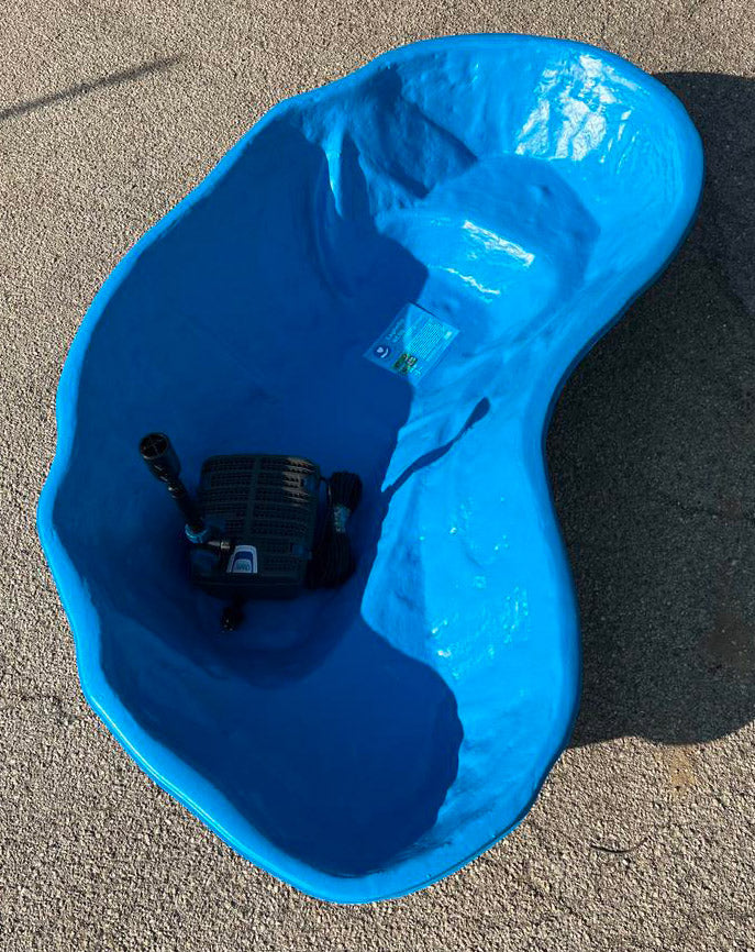 Kit Laghetto Artificiale + Pompa Filtro da Giardino 185x115x36 cm in Polietilene 270 Litri Azzurro