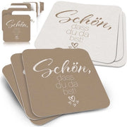 Decorazioni per birra "Benvenuto" marrone 50x - Sottopanchetti "Benvenuto" set di 50 moka - Decorazioni per la tavola per matrimoni, feste di giardino decorazioni per matrimoni