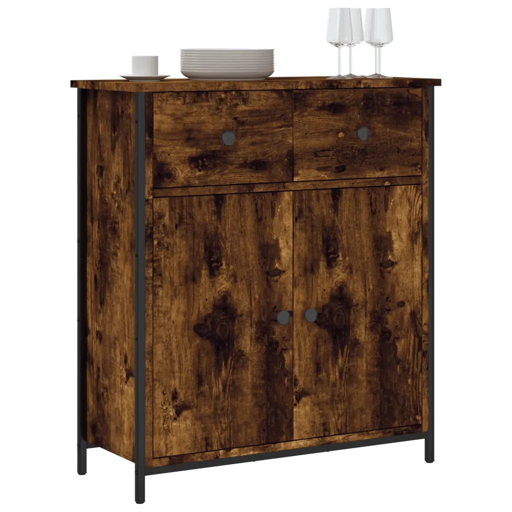 Credenza | Madia | Buffet da pranzo | Armadio da pranzo Rovere Fumo 70x30x80 cm in Legno Multistrato