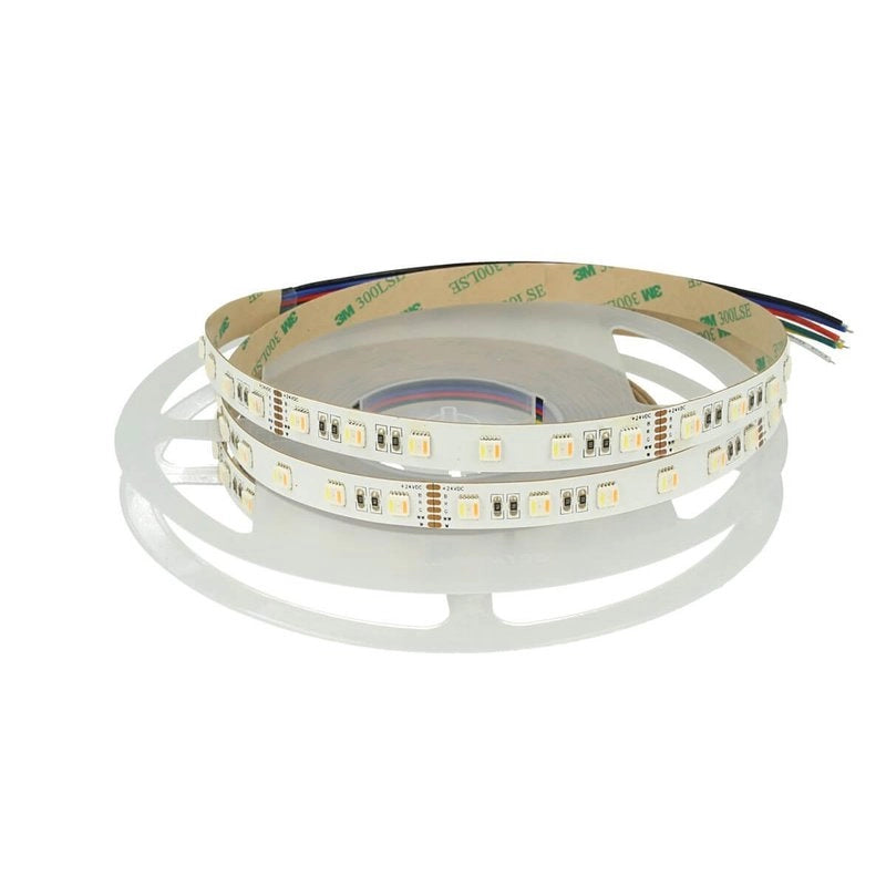 24V Bobina Striscia Striscia Led RGB + CCT 5 Colori Canali 23W/M RGB+W+WW 5 Metri