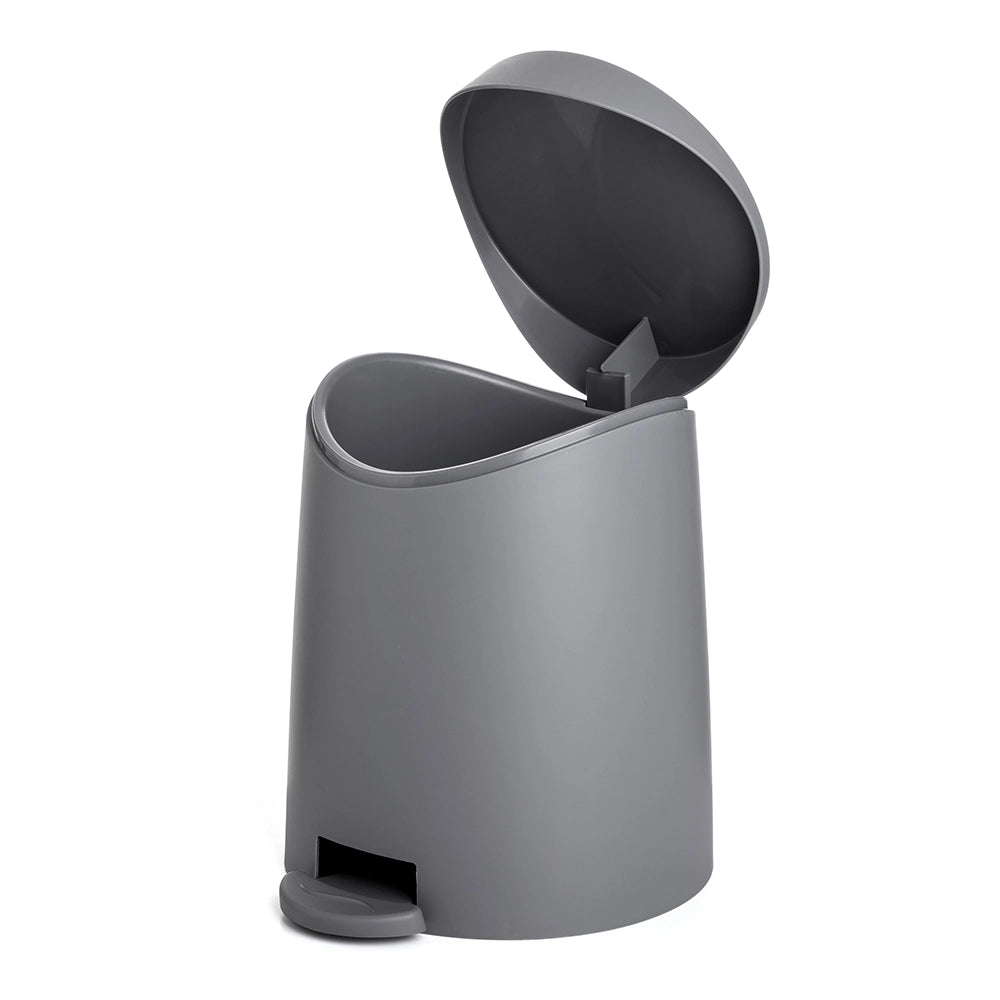Pattumiera da bagno con pedale 3lt grigia opaca in plastica